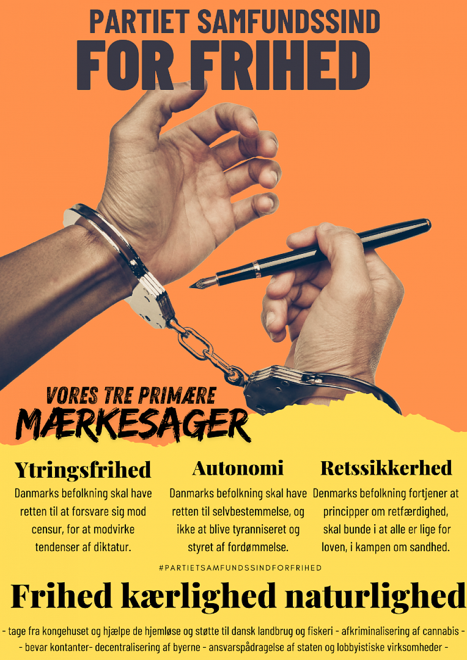 #mærkesager #partiersamfundssindforfrihed